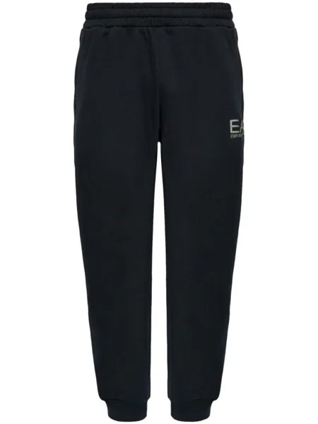 Ea7 Emporio Armani хлопковые спортивные брюки с логотипом, синий