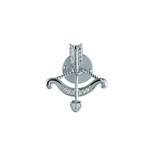 Брошь ELEMENT47, серебро, 925 проба, родирование, фианит