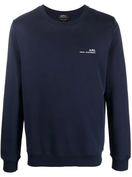 A.P.C. толстовка Item с логотипом, синий