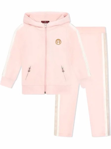 Aigner Kids спортивный костюм с нашивкой-логотипом