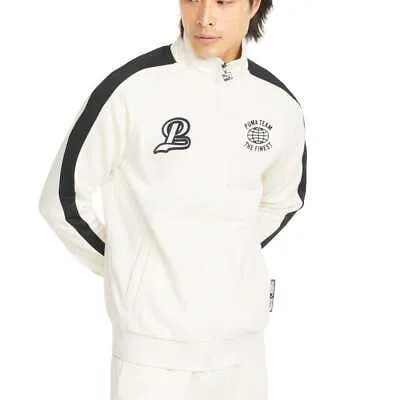 Puma Team T7 Graphic FullZip Спортивная куртка мужская белая повседневная спортивная верхняя одежда 5