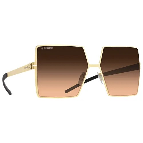 Титановые солнцезащитные очки GRESSO Acqualina - квадратные / бронзовые