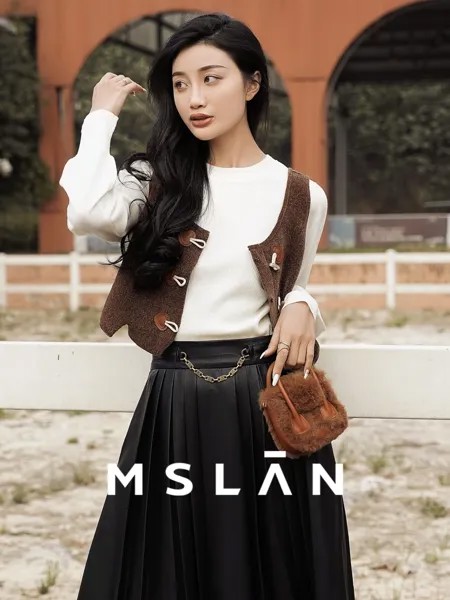 Юбка-зонтик MSlan кожаная, черный