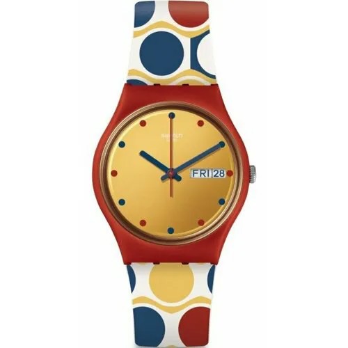 Наручные часы swatch, бордовый, красный