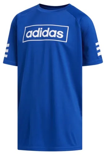 Футболка Adidas Youth Linear с короткими рукавами реглан, тёмно-королевский