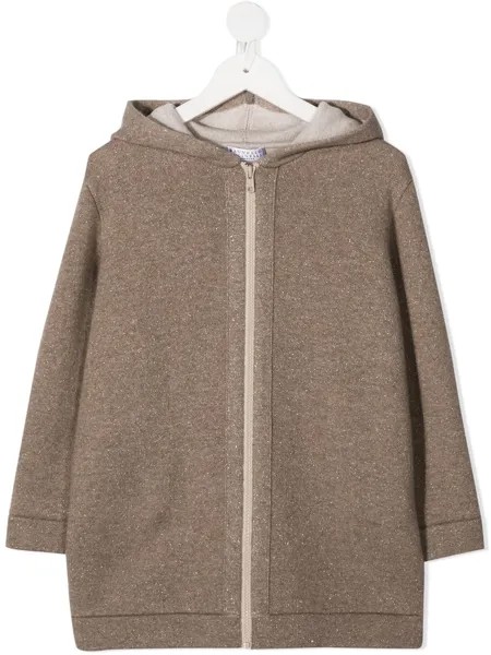 Brunello Cucinelli Kids длинное худи на молнии