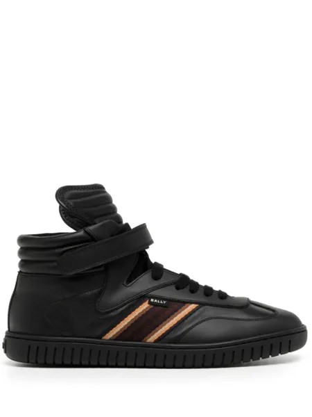 Bally высокие кроссовки с полосками, черный