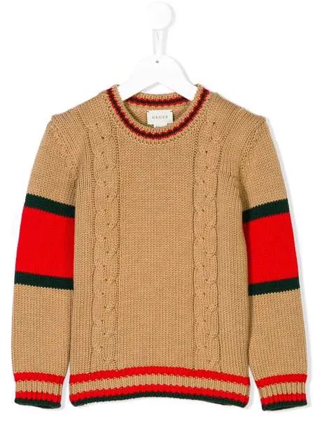 Gucci Kids свитер вязки с косичками