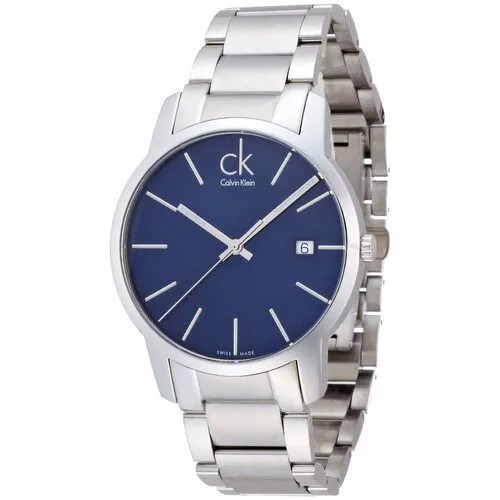 Наручные часы CALVIN KLEIN City K2G2G14N, серебряный, синий