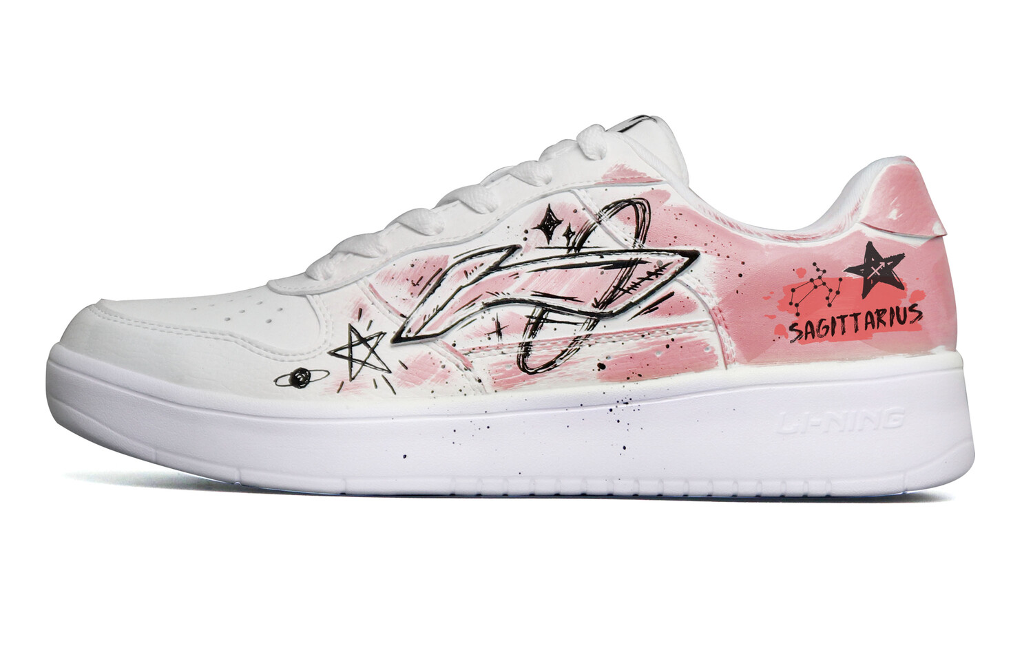 Кроссовки LINING Pontoon Boats Skateboarding Shoes Women's Low-top White/Pink, белый