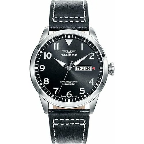 Наручные часы Sandoz 81421-55, наручные часы Sandoz, черный