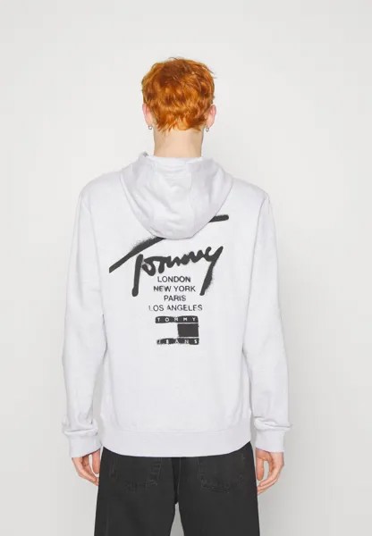 Толстовка на молнии Spray Paint Hoodie Tommy Jeans, цвет silver grey