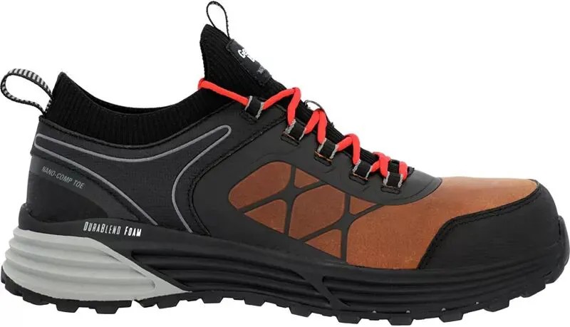 Georgia Boots Мужские спортивные туфли DuraBlend с низким водонепроницаемым композитным носком, коричневый/красный