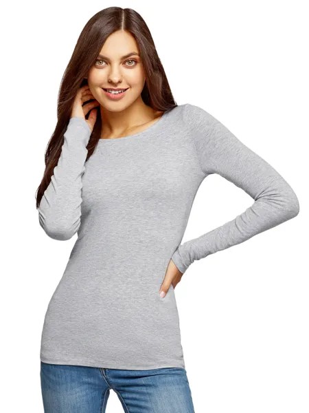 Лонгслив женский oodji 24201007B серый 2XS