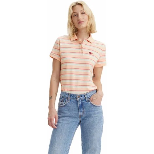 Поло Levi's Women Slim Polo Shirt, размер XS, красный