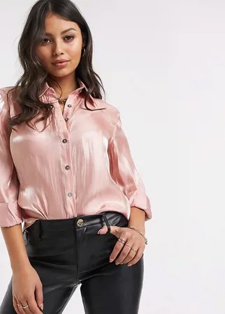 Свободная рубашка из мягкой органзы Glamorous Petite-Розовый