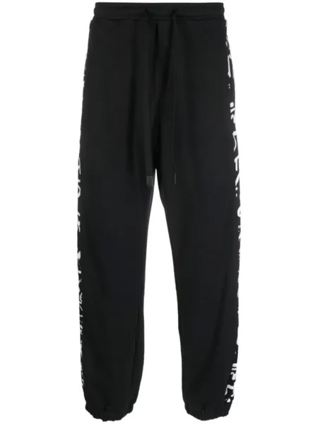 Versace Jeans Couture спортивные брюки с лампасами и кулиской, черный