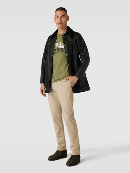 Футболка с логотипом модели CAST Barbour, оливково-зеленый