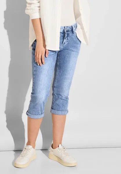 Джинсы STREET ONE 3/4, стрейч, цвет Sky Blue Random Wash