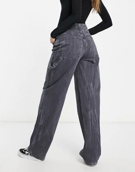 Oversized-джинсы из органического смесового хлопка серого цвета с классической талией и широкими штанинами ASOS DESIGN-Серый