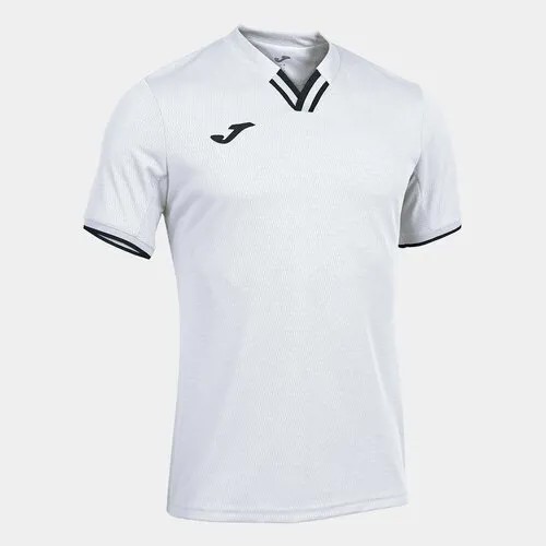 Футбольная футболка joma, силуэт полуприлегающий, влагоотводящий материал, размер L, белый, черный
