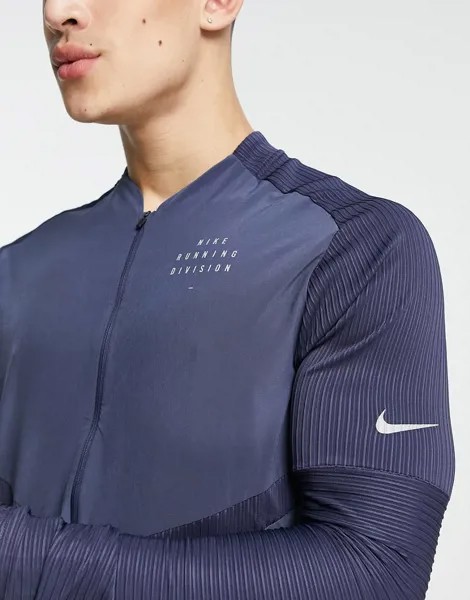 Темно-синий свитшот на молнии Nike Running Run Division Statement Element