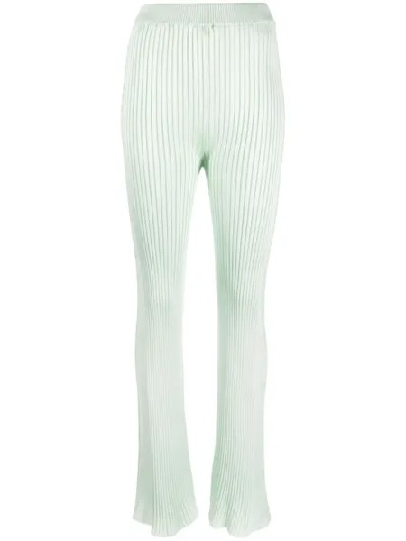 Jil Sander расклешенные брюки, зеленый