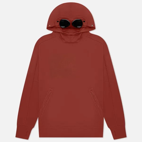 Мужская толстовка C.P. Company Goggle Hoodie Diagonal Raised Fleece бордовый, Размер S