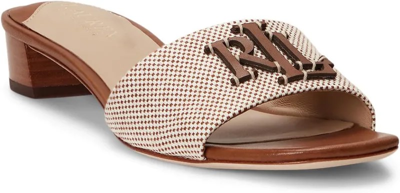 Босоножки Fay Canvas & Leather Sandal LAUREN Ralph Lauren, коричневый