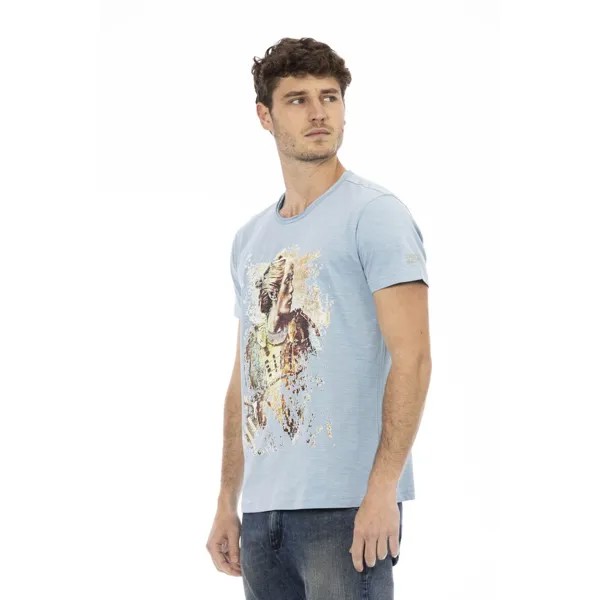 Хлопковая мужская футболка Trussardi Action, цвет Light Blue