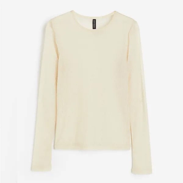 Лонгслив H&M, светло-бежевый