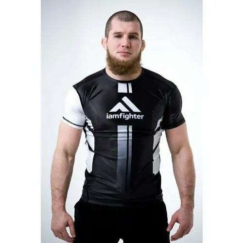 Рашгард IAMFIGHTER, размер XXL, черный, белый
