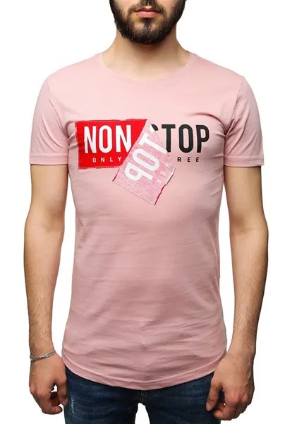 Розовая футболка с принтом 2324 MADMEXT