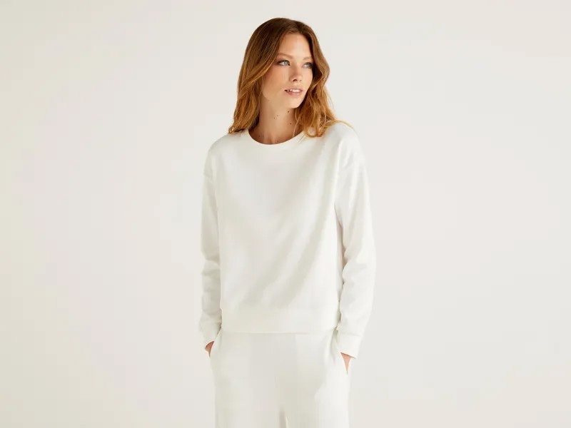 Свитшот женский United Colors of Benetton 21A_3CMAE1AH4 белый S