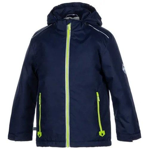 Куртка Huppa демисезонная, светоотражающие элементы, мембрана, водонепроницаемость, капюшон, карманы, подкладка, размер 140, зеленый