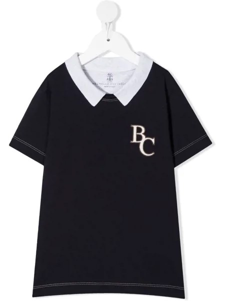 Brunello Cucinelli Kids рубашка поло с короткими рукавами и логотипом