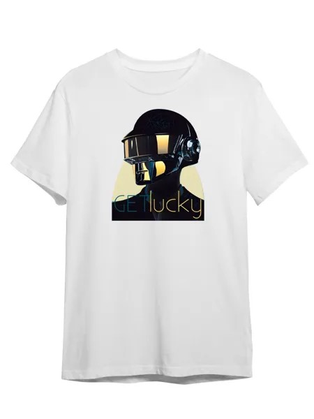 Футболка унисекс Каждому Своё Daft Punk/Дафт Панк MGDP25 белая 5XL