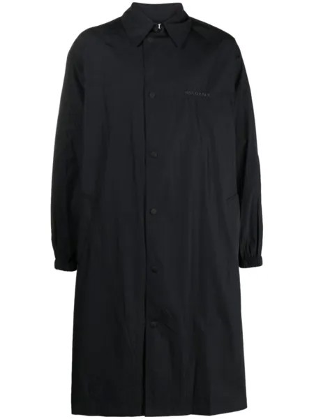 Marant плащ Balthazar с вышитым логотипом, черный