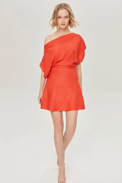 Оранжевая трикотажная юбка с воланами JOIN US, оранжевый