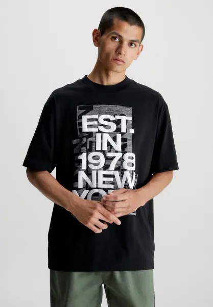 Футболка с принтом TEE Calvin Klein Jeans, цвет ck black