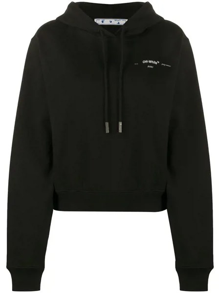 Off-White укороченное худи с логотипом