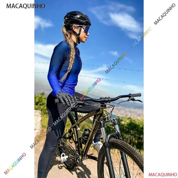 Зимний Тонкий женский велосипедный комбинезон 2022 macaquho Ciclismo Бесплатная доставка брюки с длинным рукавом бразильский велосипедный Триатлон