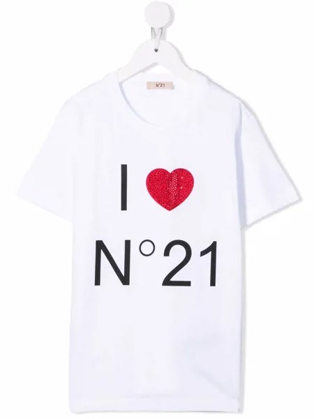 Nº21 Kids футболка со стразами
