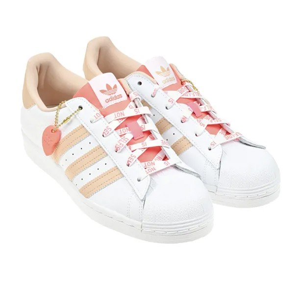 Белые кеды SUPERSTAR W, розовые полоски Adidas детские