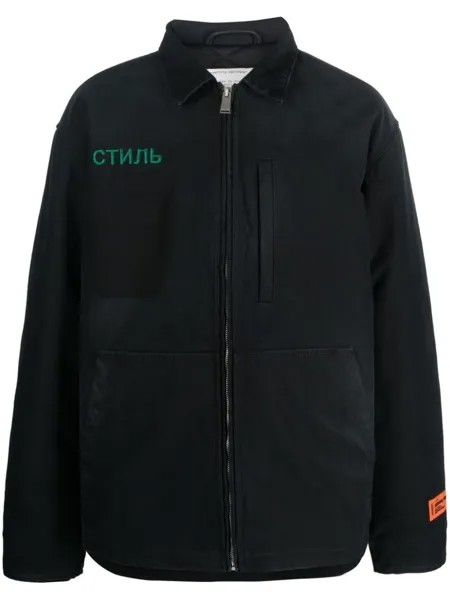 Heron Preston джинсовая куртка с вышитым логотипом, черный