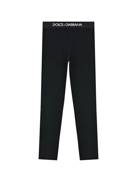 Черные леггинсы с логотипом Dolce&Gabbana детские