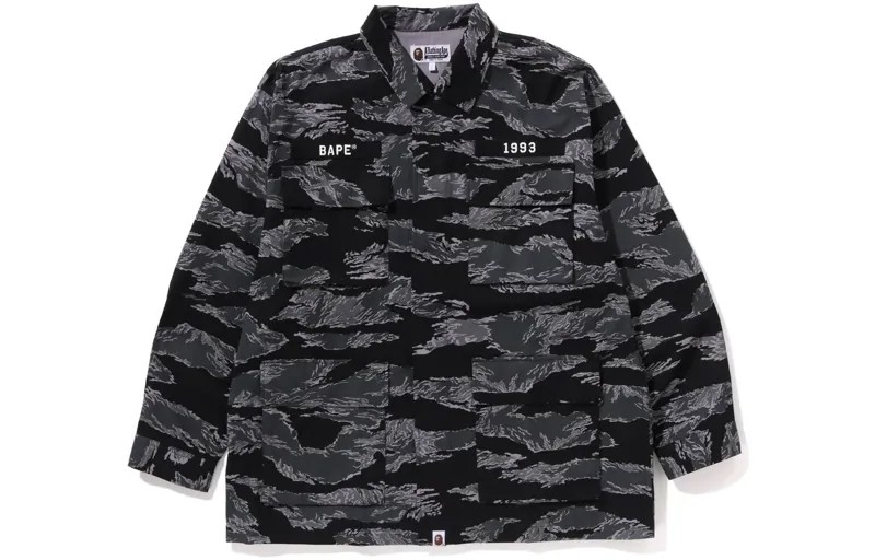 Рубашка свободного кроя в стиле милитари BAPE Tiger Camo A Bathing Ape, желтый