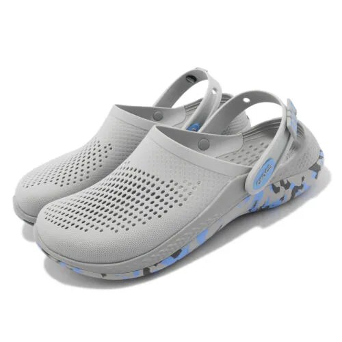 Мужские сандалии унисекс без шнурков Crocs Literide 360 Marbled Clog Grey Blue 207634-0ZU