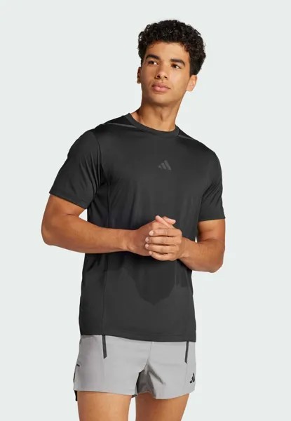 Спортивная футболка Designed For Strong Workout Adidas, цвет black black