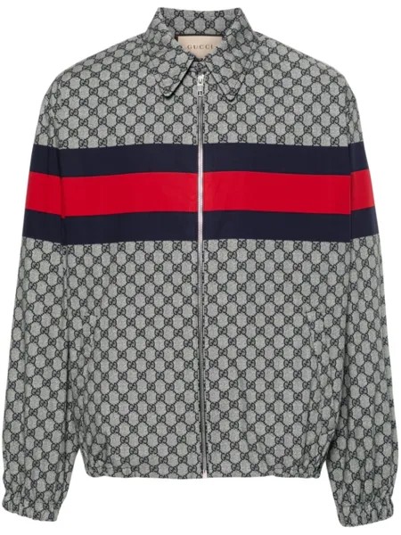 Gucci бомбер с логотипом GG, синий